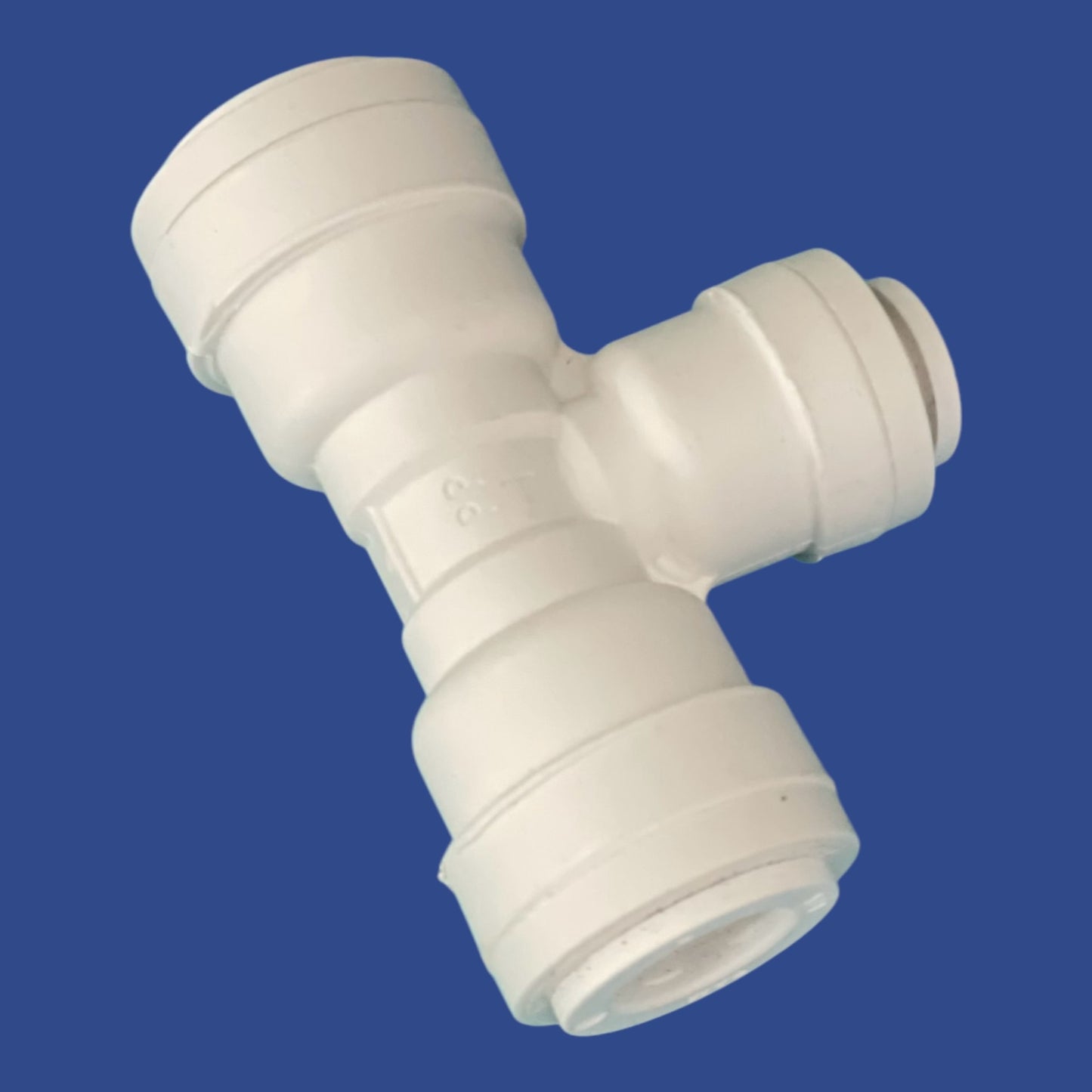 installation fitting. 3/8" x 3/8" x 1/4" T fitting for installing tubing for undersink water filtration system to main water line under the kitchen sink.