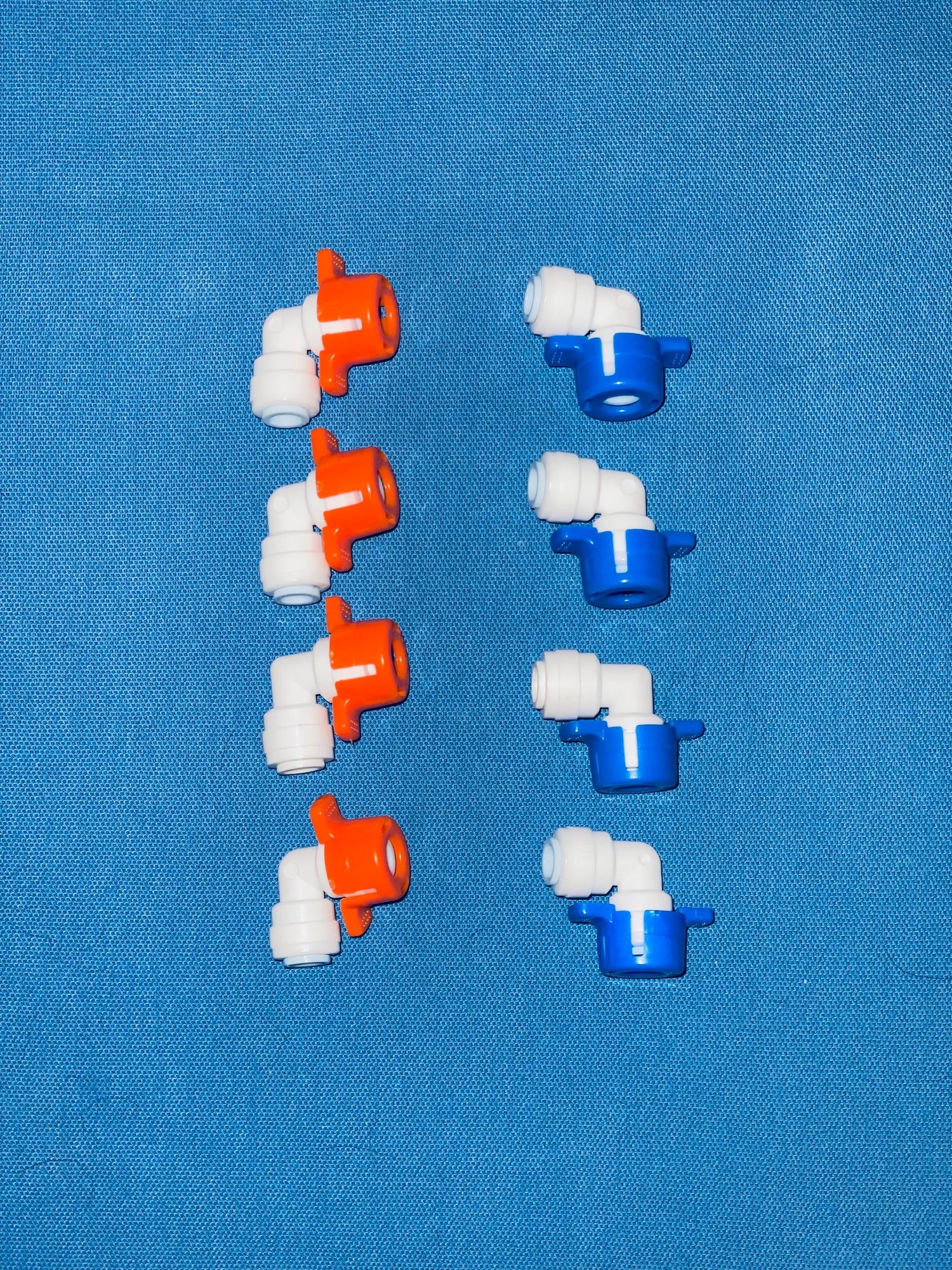 Color coded elbow fittings for Ultrafilter replacement set. 8 fittings.
