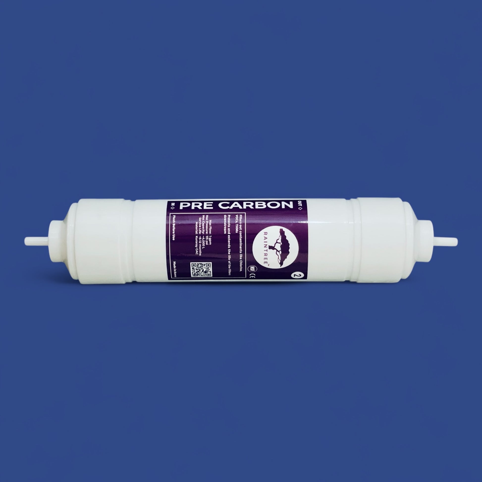 Raintree pre carbon GAC filter. Used for water coolers and undersink water filtration systems.